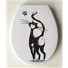 ADOB Sedile WC design Gatto Nero in Duroplast, chiusura ammortizzata, rimovibile per la pulizia, 59862