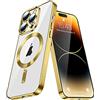 LEMAXELERS Cover Magnetica per Galaxy S20 Plus Custodia, Compatibile con MagSafe Ricarica Wireless, Galaxy S20 Plus Custodia Trasparente Non ingiallente Antiurto Clear Silicone Guscio,YIX Gold