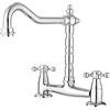 JASSFERRY Francese Ponte Miscelatore Rubinetto Classico Fisso 2 Fori Lavello Della Cucina Rubinetto Crociera Maniglie con Girevole Beccuccio Cromato Luci