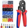 Behiruch Set di Pinza Crimpatrice Capicorda, con 1300 Capicorda Elettrici a Crimpare - Pinza Capicorda e Puntalini Elettrici a Crimpare Gamma 0,25-10mm² per Auto e Installazioni