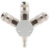 FTVOGUE Raccordo adattatore connettore collettore pneumatico per tubo aria a 3 vie Splitter 1/4 '' F-NPT per olio combustibile aria acqua
