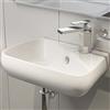 Waschbecken24 Lavandino bagno in ceramica bianco lucido, perfetto per il tema farmhouse, Waschbecken24 (45x28x13cm, Bianco / H91)