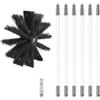 MOCNT Kit di Pennello per Pulizia del Camino Spazzole per Camini Nylon Rotante Flessibile Spazzola Pulizia Camino con 6 Aste Flessibili 1 Testa a Pennello 200mm