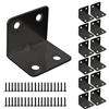OMIDEAS 12 x Staffe angolari (30 × 30 × 40) in metallo, per giunzioni in legno, riparazione mobili, connettore a L in acciaio inox nero