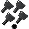 HowseHold Chiave per contatore del gas, confezione da 4, chiave triangolare, chiave per scatola elettrica, chiave per cassetta degli attrezzi, chiave in plastica nera