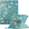 FINTIE Custodia rotante compatibile con iPad Pro 13 (2024) M4 - [girevole a 360 gradi] custodia protettiva con portapenne, spegnimento automatico/wake, fiore
