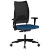 LUXY Overtime - Sedia Ufficio Ergonomica con Braccioli Regolabili, Schienale in Rete Traspirante, Struttura Metallica Nera e Sedile con Rivestimento in Tessuto, Made in Italy