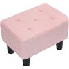 ABHENG Poggiapiedi,Ottomana Rettangolare con Seduta Imbottita, Materiale in Velluto Teddy, per Soggiorno e Camera da Letto, Regge fino a 150 kg, 36 x 25 x 26 cm, Rosa Pastello, ASND52P