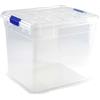 DRW Scatola portaoggetti in PVC trasparente con coperchio e ruote da 35 litri 36x42x35 cm
