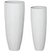 DRW Set di 2 vasi da pavimento alti in metallo bianco 100x40.5x40.5 cm