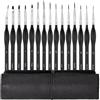 Kiperline Set di pennelli - 15 pennelli fini premium per acrilici, acquerelli, miniature, modelli, Warhammer 40K, pennelli fini, pennelli per pittura a olio digitale, miniature, set di pennelli