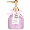 Accentra Dispenser di sapone HOME SPA con sapone per le mani in dispenser decorativo in vetro, sapone liquido, 200 ml, profumo: ibiscus, idea regalo per donne, mamma e fidanzata - ricaricabile