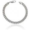 Generico Bracciale Donna/Uomo Unisex a Catena Grumetta - Catena Cubana con Lavorazione Incisa - Oro/Argento, Impermeabile, Idea Regalo (Argento 7.5mm- 20.5cm)