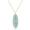 COAI Collana da Donna in Acciaio Inox Placcato Oro 18K con Ciondolo Ovale di Pietre Naturali con Zirconia Cubica Gialla, Collana Pietre Dure da Donna - Ametista, Quarzo Rosa e Fluorite Verde