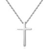 GAVU Collana da Uomo in Acciaio Inox con Ciondolo Croce Religiosa Idea Regalo da Uomo Croce Piccola 60cm, Regalo Cresima