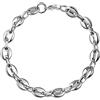 OAKKY 11mm Cool Chicchi di caffè Catena a Maglie Bracciale per Uomini Donne in Acciaio Inox Contorto Corda Chiusura Aragosta Bracciale Argento 7.08"