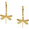GLOWYBOX GLOWYBOX - Orecchini a forma di libellula, placcati in oro 14 carati, con filigrana a forma di libellula, lunghezza 16 mm, in oro Art Deco, regalo per donne e ragazze, in metallo oro giallo