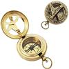 Nautical Replica Hub Push Button Brass Pocket Compass