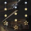 Axijobs 3 pezzi di luci a LED a forma di stelle per Natale, decorazione natalizia per finestra a sospensione, alimentate a batteria con ventosa, tenda luminosa per interni ed esterni, catena luminosa per