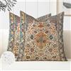 Miuyunya Set di 2 Fodere per Cuscini Decorativi Impermeabili 40x40 Boho Motivo Floreale Etnico Federe Cuscini Divano Bohémien Moderni Decorazione Copricuscino Decorativo per Camera Da Letto, Poltrona