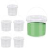 KeaJuidy 6 secchielli trasparenti con coperchio e maniglie, contenitori vuoti per vernice, secchio di plastica da 1,5 l, per vernice, pigmento