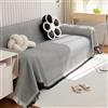 VanderHOME Copridivano Super Soffice, Plaid divano Decorativa a Motivi Moderni in cotone Waffle con Frangia per Divano/Letto/Esterno, Copriletto Multiuso Divano 180 * 230cm-Nero
