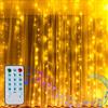 CORST 2 m x 2 m tenda luminosa a LED per interni, funzionamento a batteria luci con telecomando suono attivato per balcone giardino esterno Pasqua(Bianco caldo)
