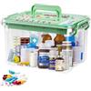 AouiSton Scatola per medicinali, porta medicin casa a Doppio Strato, medicine box con scomparti e manici, scatola porta medicine per Casa e Viaggi, 31x23x18.5 cm