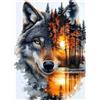 CEOVR Diamond Painting Kit Completo Lupo 5D Diamond Painting,Diamond Painting Adulto,30x40 cm Pittura Diamante,Tramonto e Lupo Diamanti Painting,Painting Diamond 5D