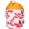 bellaCott Borsa portamollette da stiro portatile Cardinali - Ø 18 x 31 cm, 100% cotone, con cordoncino e moschettoni, motivo uccelli, borsa portaoggetti per la casa, il giardino e il campeggio