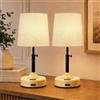 SUWIN Lampada da Comodino Senza Fili- Abat Jour da Comodino Touch Dimmerabile e Timer, 3 Temperature Colore, Ricarica USB-C Lampada da Tavolo per Camera, Soggiorno, Studio(Confezione da 2)