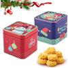 FePen Scatole di Biscotti di Natale, 2 Pezzi Scatole per Biscotti in Metallo, Scatola di Latta piazza con Coperchio, per Caramelle, Tè, Caffè (A)