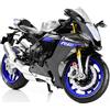 SHINESIGNAL Modellini Moto per Bambini, 1/12 comaptibile per YAMAHA YA-12-R1M Mini Metallo Diecast Moto da Costruire Modellini per Adulti Uomo Bambino Ragazzo Giocattoli- Argento