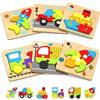 TLHWIN Puzzle in legno per bambini 6 pezzi di animali puzzle Montessori giocattoli educativi giochi abilità, giocattoli in legno per bambini 1+ anni regalo per neonati e ragazzi