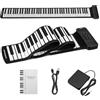 POGOLAB 88 Tasti Roll Up Piano, Tastiera Flessibile Pianoforte con 14 Demo/128 Ritmi/128 Toni, Pianoforte Portatile Pieghevole con Bluetooth, Ricaricabile Keyboard Piano per Principianti