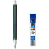 MROOFUL Matita meccanica porta mine automatica da 5,6 mm con 5 colori e 4 mine 2B4B6B8B, matita grafite per disegno tecnico e scrittura (Verde)