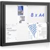 S SWANCROWN Swansea Bacheca da Esterno con Serratura 8 x DINA4丨Resistente Alle intemperie 丨Magnetico scrivibile丨Cornice in Alluminio Nero 丨Bacheca con Chiave 95 x 71cm (A1)