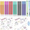 THXFUNAREA 30 Pezzi Ricariche Cancellabili Compatibili con Legamii,Colorate Refill Penne Cancellabili Set con Legamii, Facili da Cancellare, Punta Della penna 0,5 mm, Altezza 13 cm,6 Colori