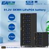 EASUN POWER Batteria EASUN LiFePO4 48V 100Ah 5kwh integrata 16S 100A BMS RS485 CAN Cell Pack per furgone di accumulo di energia domestica del sistema solare