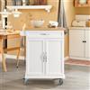 SoBuy FKW13 Carrelli da cucina con rotolo Isola da cucina con piastra di lavoro Carrello a rotelle per cucina soggiorno Sala da pranzo