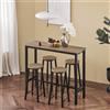 SoBuy OGT22 Tavolo da bar 5 pezzi con sedie tavolo da pranzo tavolo da cucina Tavolo da bistrot con 4 sgabelli da bar Gruppo di posti a sedere dal design industriale