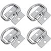 VGOL 4PCS Cargo Tie Downs Ancore Heavy Duty D Ancoraggio Anelli con staffe di montaggio Ganci in acciaio zincato per rimorchi Camion Barca Capacità di carico 800 Kg