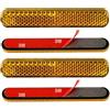 LEBOKJ Catarifrangente Moto,Confezione da 4 Pezzi 70 × 20 × 8mm Moto Bicicletta E4 Forcella Catarifrangene Giallo Rettangolare Autoadesivo Posteriore Cat's Eye