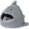 Amazon Basics - Casetta per Gatti, Cuccia a Forma di Squalo per Gatti da Interno, Tenda per Gatti con Cuscino Imbottito Lavabile, Lettino per Gattini Vivaci, 43,2cm x 40,6cm x 35,6cm, Grigio