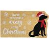 Comart - Zerbino Christmas - 40x70 cm - in Cocco - Sagomato con Disegni Natalizi - Tappeto per Ingresso Esterno o Interno - Antiscivolo - Decorazione per le Feste - Regalo per la Casa - Cane Natalizio