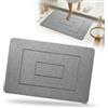 IZPFTOP Tappeto bagno diatomite,Tappetino bagno assorbente,Tappetino pietra doccia,tappeto doccia assorbente, tappeto bagno antiscivolo,tappetini bagno 60x39cm (Gris claro)
