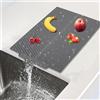 VIDSTW Tappetino Scolapiatti Silicone con Buchi Bar 43 x 34 x 0,45 CM Tappetino Scolapiatti Assorbente Bar mat Scarico Rapido Pieghevole Accessori Cucina per Asciugare Piatti（Verticale）