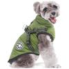 Aywoja Cappotto Cane Invernale, caldo, cappotto per cani con pettorina, impermeabile, lavabile in lavatrice, con strisce riflettenti, resistente anello a D(35cm,Verde)