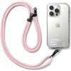 Ringke Holder Link Strap con Etichetta TPU Trasparente, Tracolla Regolabile Cordino Corda Poliestere Compatibile Con Custodia Universale per Cellulare - Pink