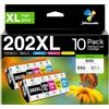 Jettruemedia 202XL Compatibile per Cartucce 202 XL Multipack per Cartuccia XP 6100 per Expression Premium XP-6100 XP-6000 XP-6005 XP-6001 XP-6105 (5-Pack)